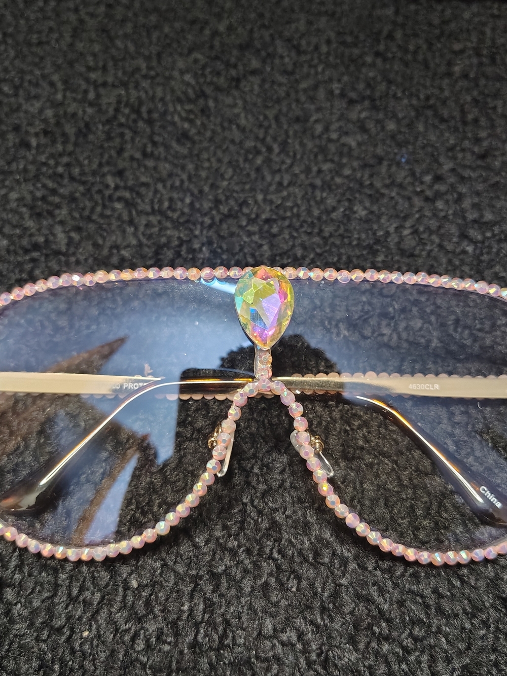 Women's Custom Blinged Round Oval Rhinestone Oversized Pink Sunglasses New